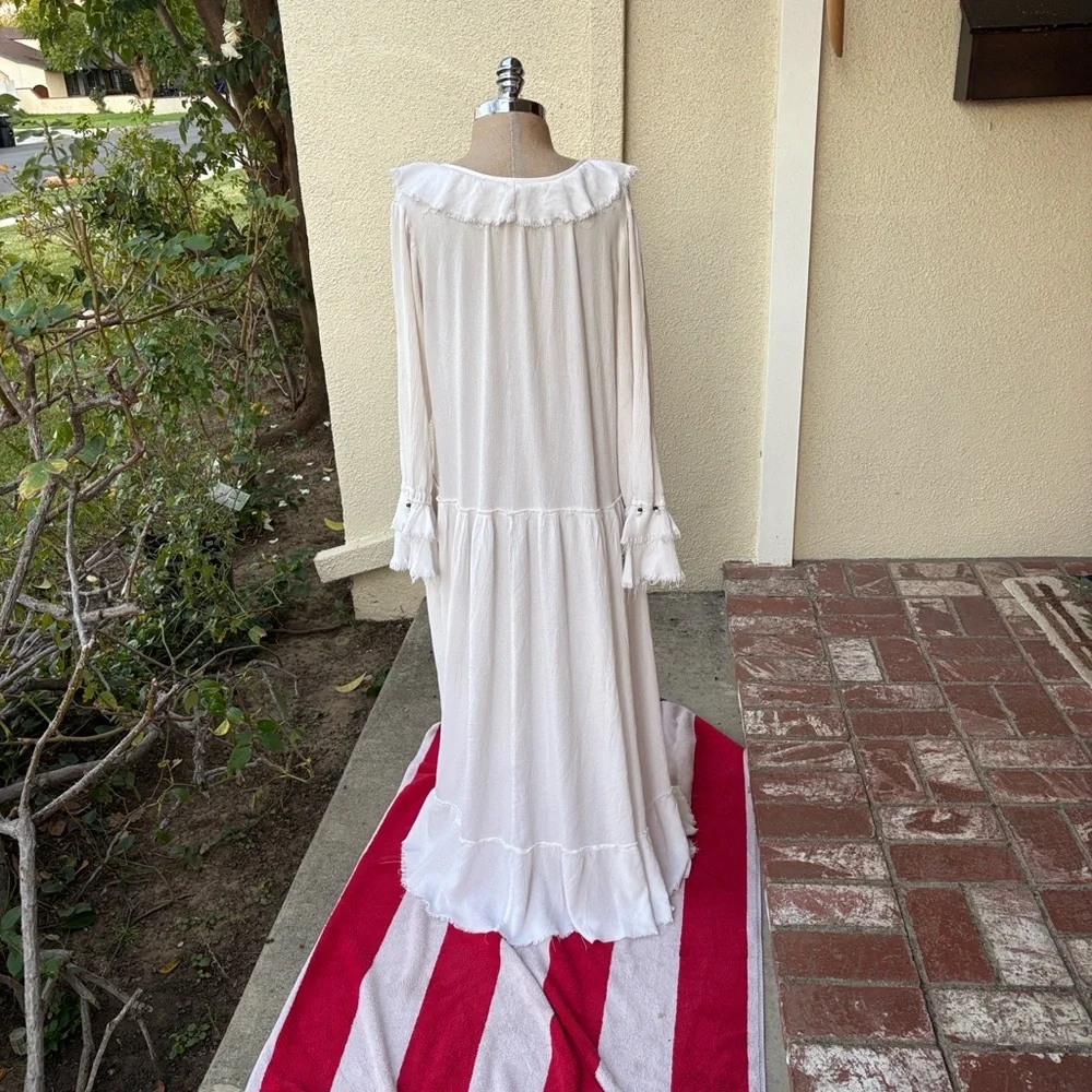 Free People Sweet Darlin White Ruffle Maxi Dress - Picture 8 of 13
